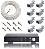 Kit Dvr 8ch+ 8 Cameras Infra+ 8 Fonte+cabo+ 1 Hd 1tera + Bnc